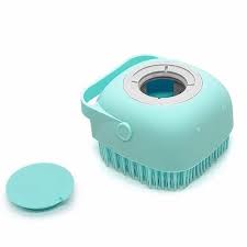 Bath Brush with Gentle Silicone Bristles and Shampoo Dispenser