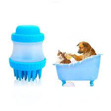 SILICONE DOG BATH BRUSH WITH DISPENSER