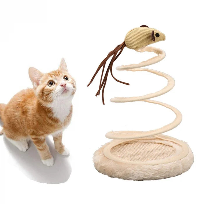Cat Spring Bounce Board Interactive Toy Scratch Pad Scratcher