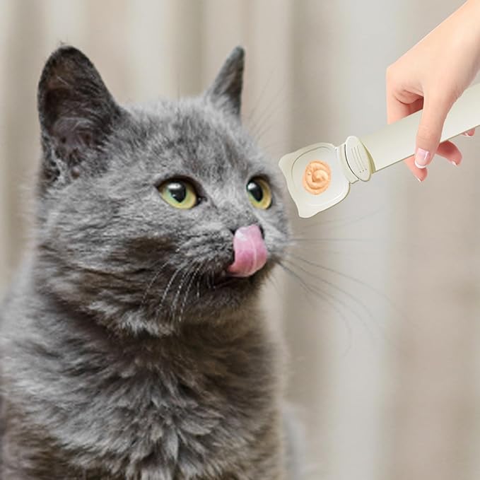 Pet Strip Feeder,Snack Scoop Cat Bar Squeezer Pet Feeding Spoon Strip Extruder | Multifunctional Food Spoon Cat Strip Squeezer Safe And Easy To Use For Liquid Snacks Halatua