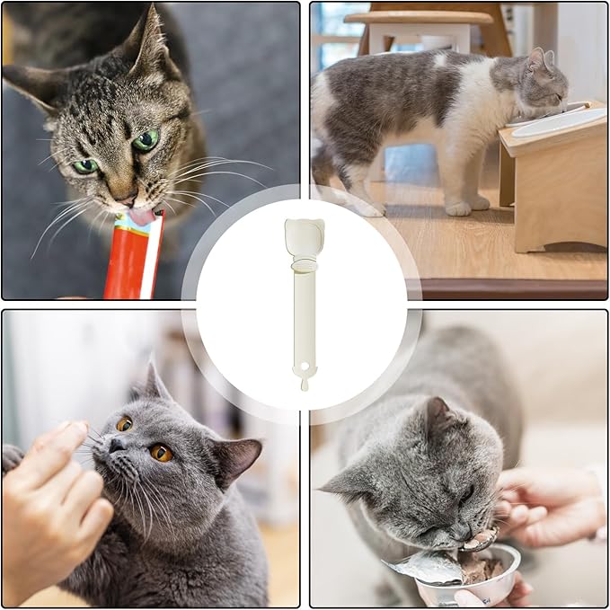 Pet Strip Feeder,Snack Scoop Cat Bar Squeezer Pet Feeding Spoon Strip Extruder | Multifunctional Food Spoon Cat Strip Squeezer Safe And Easy To Use For Liquid Snacks Halatua