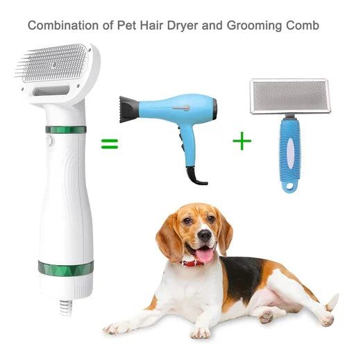 Pet Hair Dryer 2 in 1 Pet Grooming Hair Dryer with Slicker Brush and Fur