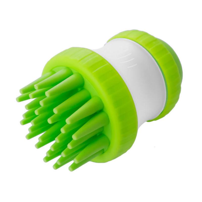 SILICONE DOG BATH BRUSH WITH DISPENSER
